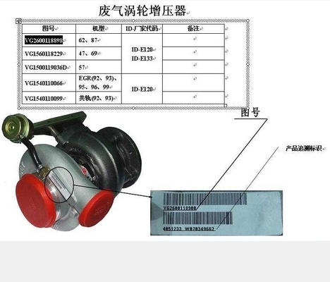 Compresor de componentes ETS de carrocería de acero para el motor Sinotruk HOWO Turbo Wd615.47 Vg1560118229