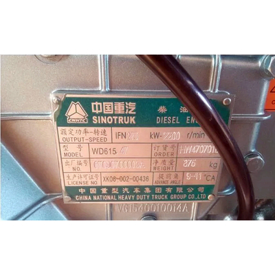 Servicio postventa Apoyo en línea HOWO 371PS Hw47100502 Wd615.47 371HP Motor bueno